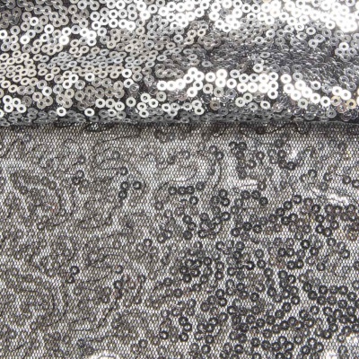 Сетка с пайетками №6, 188 гр/м2, шир.140см, цвет серый - купить в Магнитогорске. Цена 433.60 руб.
