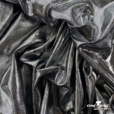 Трикотажное полотно голограмма, шир.140 см, #602 -чёрный/серебро - купить в Магнитогорске. Цена 385.88 руб.
