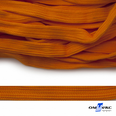 Шнур плетеный (плоский) d-12 мм, (уп.90+/-1м), 100% полиэстер, цв.267 - оранжевый - купить в Магнитогорске. Цена: 8.62 руб.