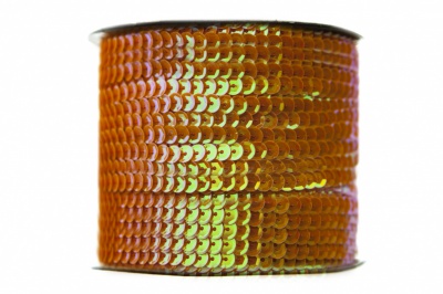 Пайетки "ОмТекс" на нитях, CREAM, 6 мм С / упак.73+/-1м, цв. 88 - оранжевый - купить в Магнитогорске. Цена: 300.55 руб.