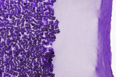 Сетка с пайетками №14, 188 гр/м2, шир.130см, цвет фиолетовый - купить в Магнитогорске. Цена 371.02 руб.