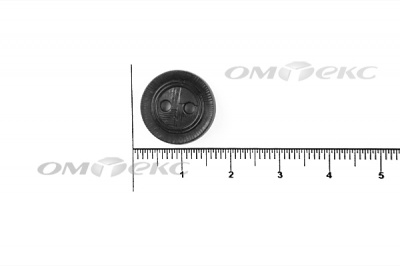 51820/15 мм (2 пр)  черные пуговицы - купить в Магнитогорске. Цена: 0.87 руб.