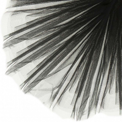 Фатин матовый 16-167, 12 гр/м2, шир.300см, цвет чёрный - купить в Магнитогорске. Цена 96.31 руб.