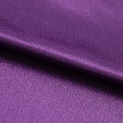 Поли креп-сатин 19-3536, 125 (+/-5) гр/м2, шир.150см, цвет фиолетовый - купить в Магнитогорске. Цена 155.57 руб.