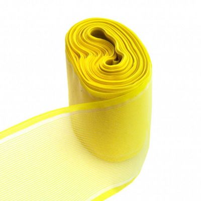 Лента капроновая, шир. 80 мм/уп. 25 м, цвет жёлтый - купить в Магнитогорске. Цена: 19.77 руб.