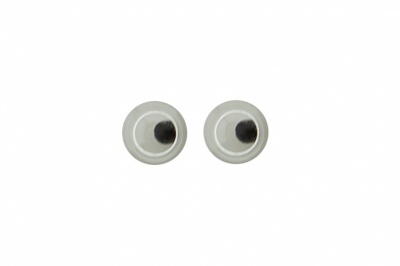 Глазки для игрушек, круглые, с бегающими зрачками, 3 мм/упак.100+/-5 шт, цв. -черно-белые - купить в Магнитогорске. Цена: 25.40 руб.