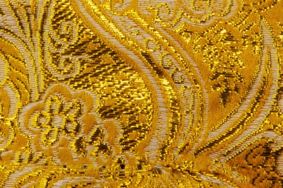 Ткань костюмная жаккард №12, 140 гр/м2, шир.150см, цвет жёлтый - купить в Магнитогорске. Цена 383.29 руб.