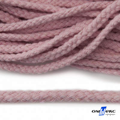 Шнур плетеный d-6 мм круглый, 70% хлопок 30% полиэстер, уп.90+/-1 м, цв.1087-розовый - купить в Магнитогорске. Цена: 588 руб.