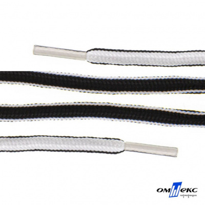 Шнурки #4-27, круглые 130 см, двухцветные (черно/белый) - купить в Магнитогорске. Цена: 47.04 руб.