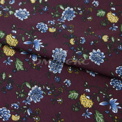 Плательная ткань "Фламенко" 4.1, 80 гр/м2, шир.150 см, принт растительный - купить в Магнитогорске. Цена 259.21 руб.