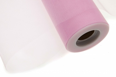 Фатин в шпульках 16-14, 10 гр/м2, шир. 15 см (в нам. 25+/-1 м), цвет розовый - купить в Магнитогорске. Цена: 100.69 руб.
