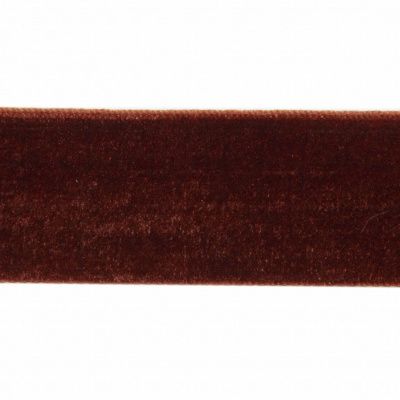 Лента бархатная нейлон, шир.25 мм, (упак. 45,7м), цв.120-шоколад - купить в Магнитогорске. Цена: 981.09 руб.