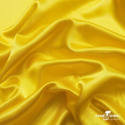 Поли креп-сатин 12-0643, 125 (+/-5) гр/м2, шир.150см, цвет жёлтый - купить в Магнитогорске. Цена 155.57 руб.