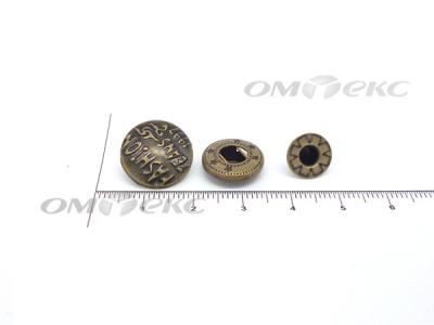 Кнопки металл 15 мм альфа антик с рис.№3  - купить в Магнитогорске. Цена: 2.90 руб.
