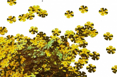 Пайетки "ОмТекс" россыпью,DOUBLE SIDED GOLD,цветок 14 мм/упак.50 гр, цв. 0460-золото - купить в Магнитогорске. Цена: 80.12 руб.