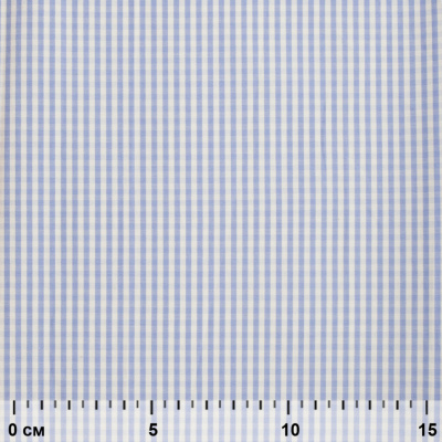 Ткань сорочечная Клетка Виши, 115 г/м2, 58% пэ,42% хл, шир.150 см, цв.2-голубой, (арт.111) - купить в Магнитогорске. Цена 306.69 руб.