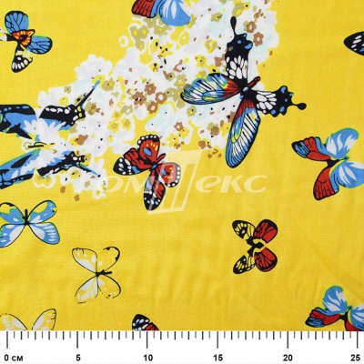 Плательная ткань "Софи" 7.2, 75 гр/м2, шир.150 см, принт бабочки - купить в Магнитогорске. Цена 241.49 руб.