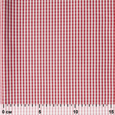 Ткань сорочечная Клетка Виши, 115 г/м2, 58% пэ,42% хл, шир.150 см, цв.5-красный, (арт.111) - купить в Магнитогорске. Цена 306.69 руб.