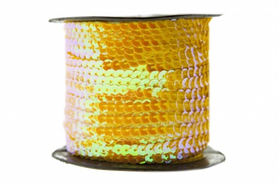Пайетки "ОмТекс" на нитях, CREAM, 6 мм С / упак.73+/-1м, цв. 92 - золото - купить в Магнитогорске. Цена: 484.77 руб.