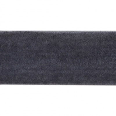 Лента бархатная нейлон, шир.25 мм, (упак. 45,7м), цв.189-т.серый - купить в Магнитогорске. Цена: 981.09 руб.