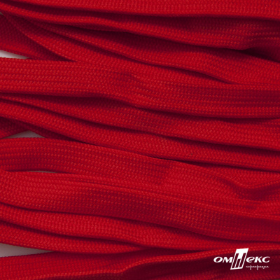 Шнур плетеный (плоский) d-12 мм, (уп.90+/-1м), 100% полиэстер, цв.253 - красный - купить в Магнитогорске. Цена: 8.62 руб.