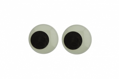 Глазки для игрушек, круглые, с бегающими зрачками, 18 мм/упак.20+/-2 шт, цв. -черно-белые - купить в Магнитогорске. Цена: 25.40 руб.