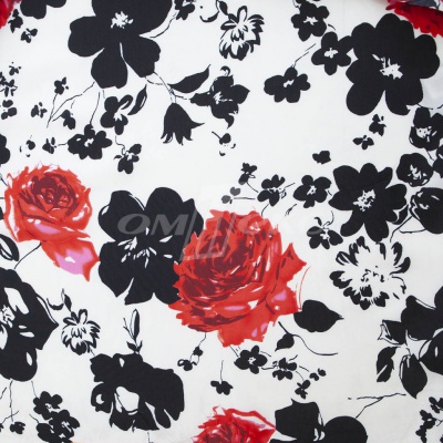 Плательная ткань "Фламенко" 22.1, 80 гр/м2, шир.150 см, принт растительный - купить в Магнитогорске. Цена 239.03 руб.