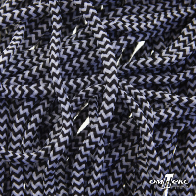 Шнурки #107-16, круглые 130 см, двухцветные цв.серый/чёрный - купить в Магнитогорске. Цена: 31.89 руб.