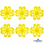 Кружево гипюр "Ромашка" 0575-1169, шир. 25 мм/уп.13,7 м, цвет 8208-жёлтый - купить в Магнитогорске. Цена: 289.76 руб.