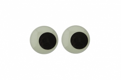 Глазки для игрушек, круглые, с бегающими зрачками, 15 мм/упак.50+/-2 шт, цв. -черно-белые - купить в Магнитогорске. Цена: 46.92 руб.
