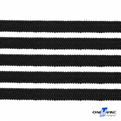 Лента эластичная вязанная (резинка) 4 мм (200+/-1 м) 400 гр/м2 черная бобина "ОМТЕКС" - купить в Магнитогорске. Цена: 1.78 руб.