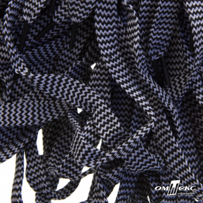 Шнурки #107-07, плоские 130 см, двухцветные цв.серый/чёрный - купить в Магнитогорске. Цена: 23.03 руб.