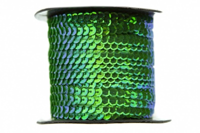 Пайетки "ОмТекс" на нитях, CREAM, 6 мм С / упак.73+/-1м, цв. 94 - зеленый - купить в Магнитогорске. Цена: 297.48 руб.
