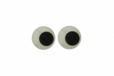Глазки для игрушек, круглые, с бегающими зрачками, 8 мм/упак.100+/-2 шт, цв. -черно-белые - купить в Магнитогорске. Цена: 28.86 руб.