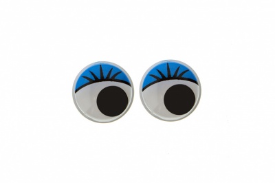 Глазки для игрушек, круглые, с бегающими зрачками, 8 мм/упак.50+/-2 шт, цв. -синий - купить в Магнитогорске. Цена: 59.05 руб.