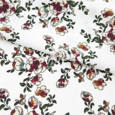 Плательная ткань "Фламенко" 23.1, 80 гр/м2, шир.150 см, принт растительный - купить в Магнитогорске. Цена 264.56 руб.