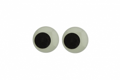 Глазки для игрушек, круглые, с ресничками, 10 мм/упак.50+/-2 шт, цв. -черно-белые - купить в Магнитогорске. Цена: 21.24 руб.