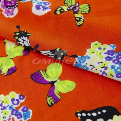 Плательная ткань "Софи" 7.1, 75 гр/м2, шир.150 см, принт бабочки - купить в Магнитогорске. Цена 241.49 руб.