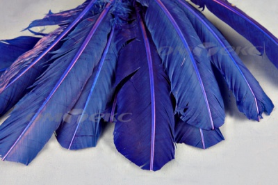 Декоративный Пучок из перьев, перо 23см/синий - купить в Магнитогорске. Цена: 12.34 руб.