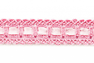 Тесьма кружевная 0621-1605, шир. 25 мм/уп. 20+/-1 м, цвет 096-розовый - купить в Магнитогорске. Цена: 400.25 руб.